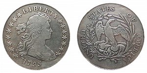 <b>1795 Draped Bust Silver Dollar: Centered Bust