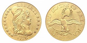 <b>1796 Turban Head Gold $5 Half Eagle: 6 Over 5