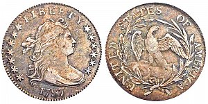 <b>1797 Draped Bust Dime: 13 Stars