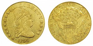 <b>1798 Turban Head Gold $10 Eagle: 8 Over 7 - 9 Stars Left - 4 Stars Right