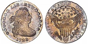 <b>1798 Draped Bust Dime: Large 8