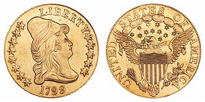<b>1799 Turban Head Gold $10 Eagle: Large Stars Obverse