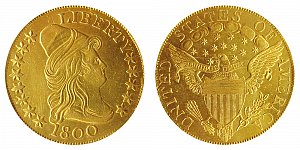 <b>1800 Turban Head Gold $10 Eagle