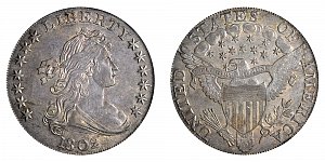 <b>1802 Draped Bust Silver Dollar: Narrow Normal Date