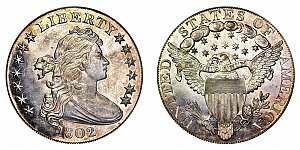 <b>1802 Draped Bust Silver Dollar: Proof Restrike