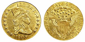 <b>1803 Turban Head Gold $10 Eagle: Large Stars Reverse