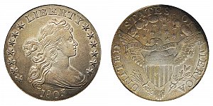 <b>1803 Draped Bust Silver Dollar: Small 3