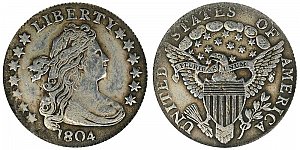 <b>1804 Draped Bust Dime: 14 Stars