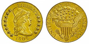 <b>1804 Turban Head Gold $10 Eagle: Plain 4 - Proof - Restrike