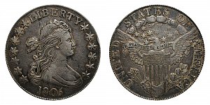 <b>1805 Draped Bust Half Dollar: Normal Date