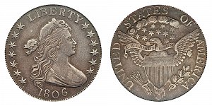 <b>1806 Draped Bust Half Dollar: Knobbed 6 - Large Stars