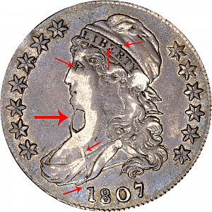 <b>1807 Capped Bust Half Dollar: Bearded Liberty