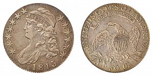 <b>1815 Capped Bust Half Dollar: 5 Over 2