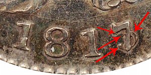 <b>1817 Capped Bust Half Dollar: 7 Over 3