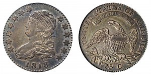 <b>1818 Capped Bust Quarter: Normal Date