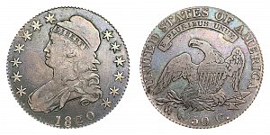 <b>1820 Capped Bust Half Dollar: Curl Base 2 - Small Date