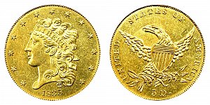 <b>1835 Classic Head Gold $5 Half Eagle