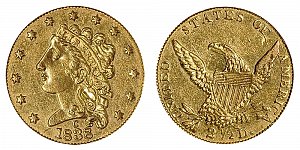 <b>1838-C Classic Head Gold $2.50 Quarter Eagle