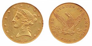 <b>1839-C Coronet Head Gold $5 Half Eagle
