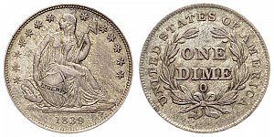 <b>1839-O Seated Liberty Dime: Reverse of 1838 O