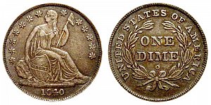 <b>1840-O Seated Liberty Dime: No Drapery