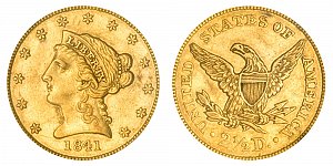 <b>1841 Coronet Head Gold $2.50 Quarter Eagle