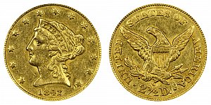 <b>1842-C Coronet Head Gold $2.50 Quarter Eagle