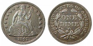 <b>1842-O Seated Liberty Dime