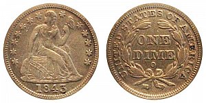 <b>1843-O Seated Liberty Dime