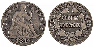 <b>1847 Seated Liberty Dime