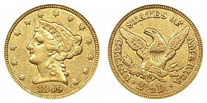 <b>1849-C Coronet Head Gold $2.50 Quarter Eagle