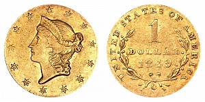 <b>1849-C Liberty Head Gold Dollar: Open Wreath - Very Rare