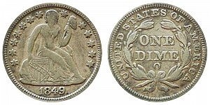 <b>1849-O Seated Liberty Dime