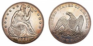 <b>1851 Seated Liberty Silver Dollar: Original - High Date
