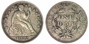 <b>1852-O Seated Liberty Dime