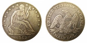 <b>1852-O Seated Liberty Half Dollar