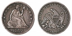 <b>1852-O Seated Liberty Quarter