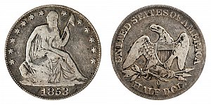 <b>1853-O Seated Liberty Half Dollar: No Arrows - No Rays