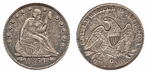 <b>1854-O Seated Liberty Quarter: Huge O