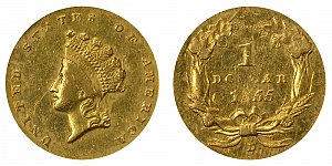<b>1855-D Small Indian Head Gold Dollar