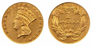 <b>1856-D Large Indian Head Gold Dollar