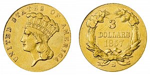 <b>1857-S Indian Princess Head Gold $3