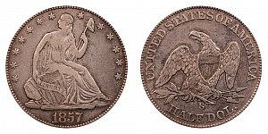 <b>1857-S Seated Liberty Half Dollar