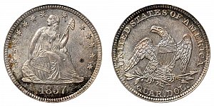 <b>1857-S Seated Liberty Quarter