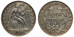 <b>1858-S Seated Liberty Dime