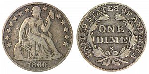 <b>1860-S Seated Liberty Dime