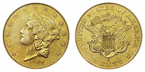 <b>1861-O Coronet Head Gold $20 Double Eagle