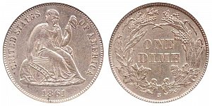 <b>1861-S Seated Liberty Dime