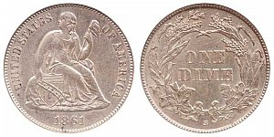 <b>1861-S Seated Liberty Dime