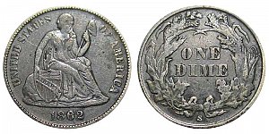 <b>1862-S Seated Liberty Dime